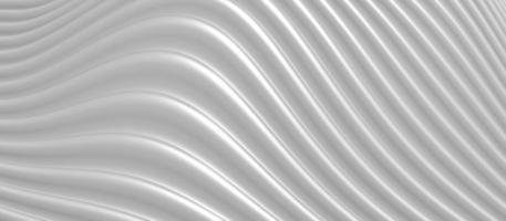 white plastic wave parallel lines background Wave of a bent curve 3d illustration photo