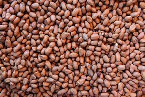 Lots of shelled peanuts on a farmer's market stall photo