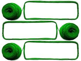 Three of knitting yarn on white background photo