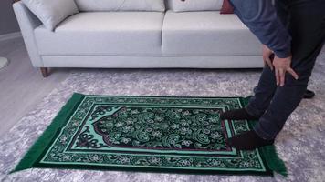 Man praying at home. Muslim. A man praying at home. Islamic religion. video