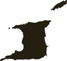 Map of Trinidad and Tobago. Solid black map vector illustration