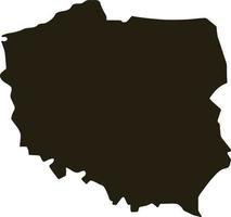 Map of Poland. Solid black map vector illustration
