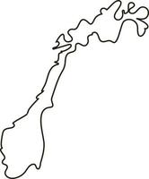 Map of Norway. Simple outline map vector illustration