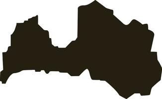 Map of Latvia. Solid black map vector illustration