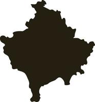 Map of Kosovo. Solid black map vector illustration