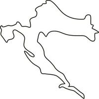 mapa de croacia. ilustración de vector de mapa de contorno