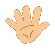 Five fingers counting icon for education. Hands with fingers. vector