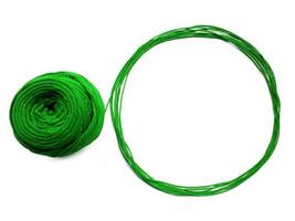 Knitting yarn circle shaped isolated on white background photo