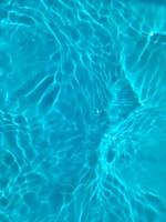 Defocus blurred blue watercolor in swimming pool rippled water detail background. Water splash, water spray background. photo