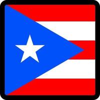 Flag of Puerto Rico in the shape of square with contrasting contour, social media communication sign, patriotism, a button for switching the language on the site, an icon. vector