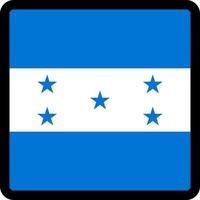 Flag of Honduras in the shape of square with contrasting contour, social media communication sign, patriotism, a button for switching the language on the site, an icon.