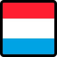 Flag of Netherlands in the shape of square with contrasting contour, social media communication sign, patriotism, a button for switching the language on the site, an icon. vector