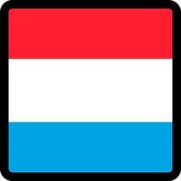 Flag of Netherlands in the shape of square with contrasting contour, social media communication sign, patriotism, a button for switching the language on the site, an icon. vector