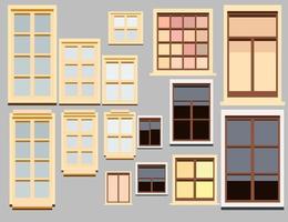 Set of house windows vector, collection design constructor elements. vector