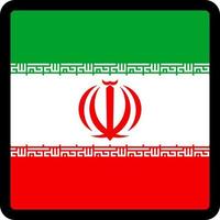 Flag of Iran in the shape of square with contrasting contour, social media communication sign, patriotism, a button for switching the language on the site, an icon. vector