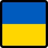 Flag of Ukraine in the shape of square with contrasting contour, social media communication sign, patriotism, a button for switching the language on the site, an icon. vector