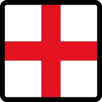 Flag of English in the shape of square with contrasting contour, social media communication sign, patriotism, a button for switching the language on the site, an icon.