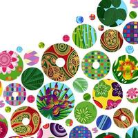 Multicolor abstract bright background with ornamental circles. Elements for design. Eps10. vector