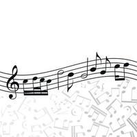 Vector music background, melody, notes, key