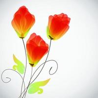 Abstract floral background, elegant tulips flowers. Vector border.