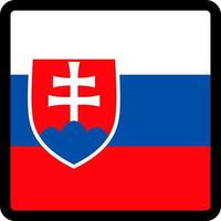 Flag of Slovakia in the shape of square with contrasting contour, social media communication sign, patriotism, a button for switching the language on the site, an icon. vector