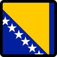 Flag of Bosnia, Herzegovina in the shape of square with contrasting contour, social media communication sign, patriotism, a button for switching the language on the site, an icon.