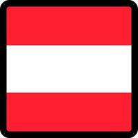 Flag of Austria in the shape of square with contrasting contour, social media communication sign, patriotism, a button for switching the language on the site, an icon. vector