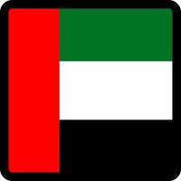 Flag of United Arab Emirates in the shape of square with contrasting contour, social media communication sign, patriotism, a button for switching the language on the site, an icon. vector