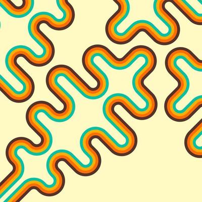 Abstract retro background, digital lines and circles, design70s, vector.