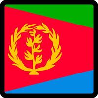 Flag of Eritrea in the shape of square with contrasting contour, social media communication sign, patriotism, a button for switching the language on the site, an icon. vector