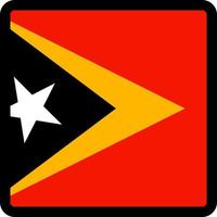 Flag of East Timor in the shape of square with contrasting contour, social media communication sign, patriotism, a button for switching the language on the site, an icon. vector