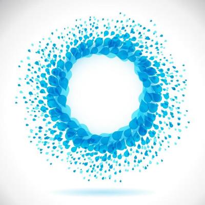Clean water blue drop frame made of small drops, vector illustration.