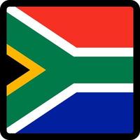 Flag of RSA in the shape of square with contrasting contour, social media communication sign, patriotism, a button for switching the language on the site, an icon. vector