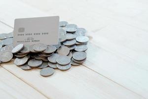 A Dedit cards with  coins photo
