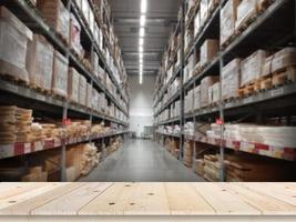 A desk in a warehouse isolate concept photo