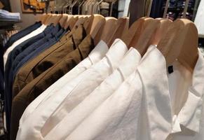 Row of men shirts in close photo