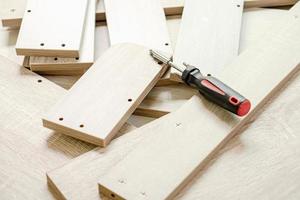 Wooden parts for DIY furniture photo