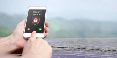 Security breach, smartphone screen, photo