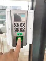 Fingerprint and access control in a office building photo