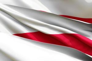 The national flag of Poland from textiles closeup in three versions, soft focus. 3D illustration photo