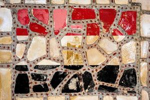 National flag of  Egypt on stone  wall background. Flag  banner on  stone texture background. photo