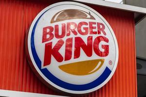 Side Turkey  February 20 2022  Signboard of  Burger King cafe in steet. photo