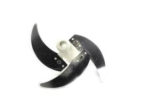 Kitchen essential electric blender blades are versatile tools that can save you time on a white background. photo