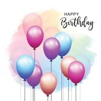 fondo de tarjeta de celebración de globos de cumpleaños coloridos vector
