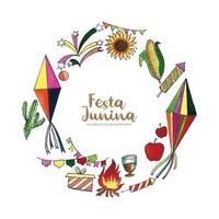 Festa junina brazil event celebration beautiful card background vector