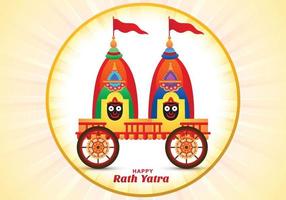 Rath yatra festival for lord jagannath puri card design vector