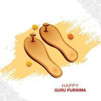 celebración de guru purnima en el fondo de la tarjeta de felicitación de guru paduka vector