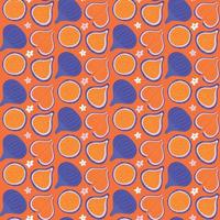 Bright Seamless fig pattern. Exotic fruit ornament for fabric, wrapping paper, food package, menu. Tropical summer art. Flat hand drawn isolated vector illustration
