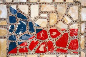 National flag of Czech on stone  wall background. Flag  banner on  stone texture background. photo