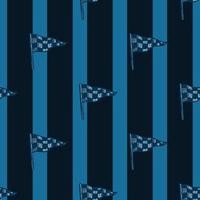 Race flag sketched seamless pattern. Vintage sport elements for drive hand drawn style.